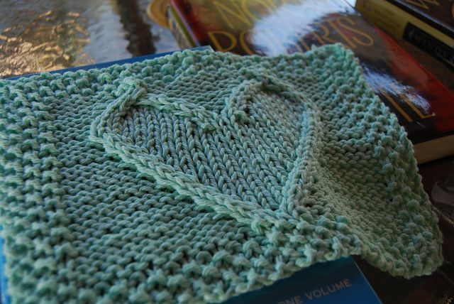 A beginner's first knitted washcloth in progress